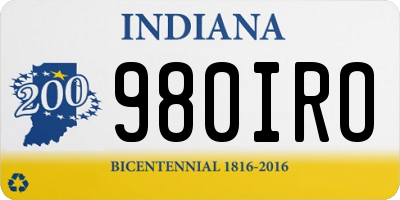 IN license plate 980IRO