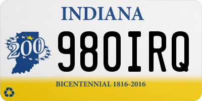 IN license plate 980IRQ
