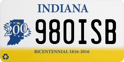 IN license plate 980ISB