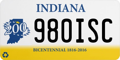 IN license plate 980ISC