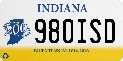 IN license plate 980ISD