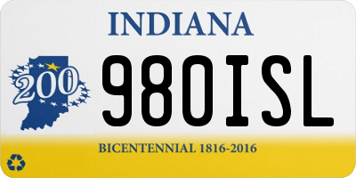IN license plate 980ISL