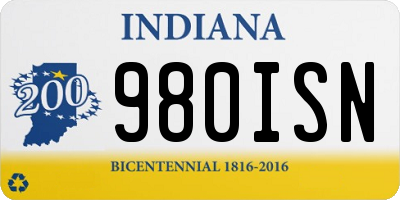 IN license plate 980ISN
