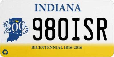 IN license plate 980ISR