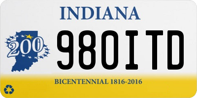 IN license plate 980ITD