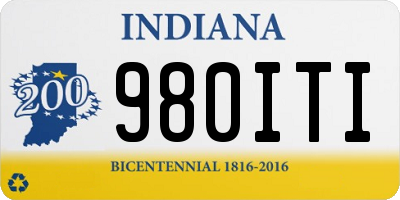 IN license plate 980ITI