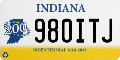 IN license plate 980ITJ