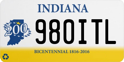 IN license plate 980ITL