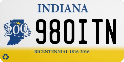 IN license plate 980ITN