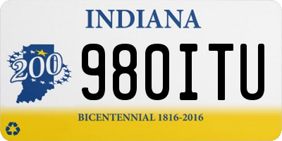 IN license plate 980ITU