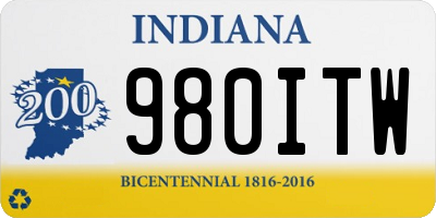 IN license plate 980ITW