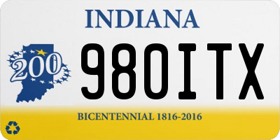 IN license plate 980ITX