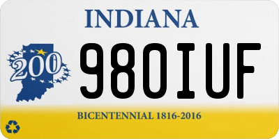 IN license plate 980IUF