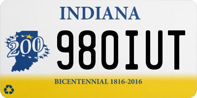 IN license plate 980IUT