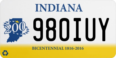 IN license plate 980IUY
