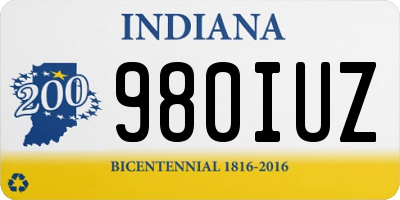 IN license plate 980IUZ