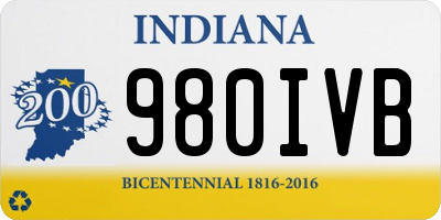 IN license plate 980IVB