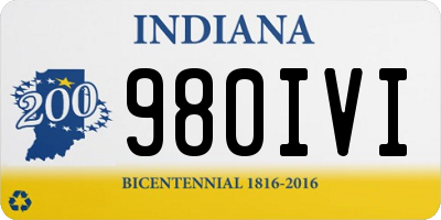 IN license plate 980IVI