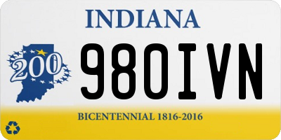 IN license plate 980IVN