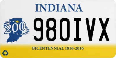 IN license plate 980IVX