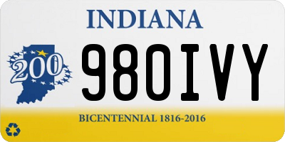 IN license plate 980IVY