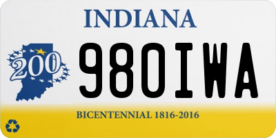 IN license plate 980IWA