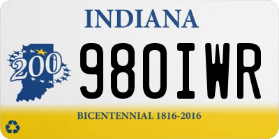 IN license plate 980IWR
