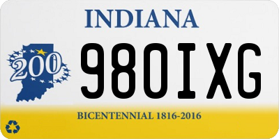 IN license plate 980IXG