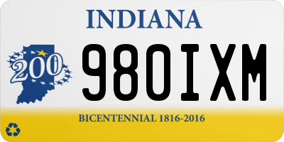 IN license plate 980IXM