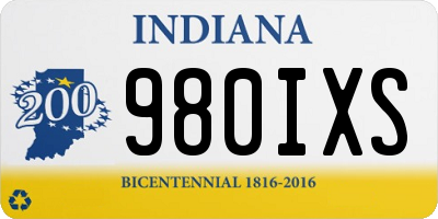 IN license plate 980IXS