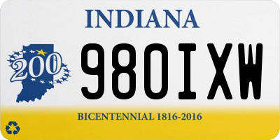 IN license plate 980IXW