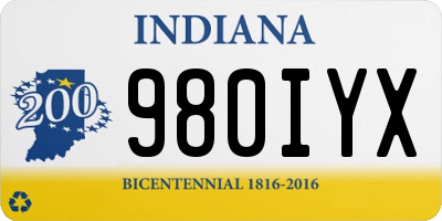 IN license plate 980IYX