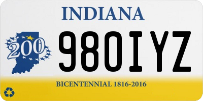 IN license plate 980IYZ