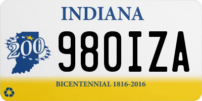 IN license plate 980IZA