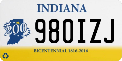 IN license plate 980IZJ