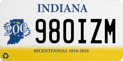 IN license plate 980IZM