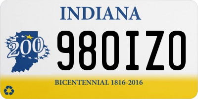 IN license plate 980IZO