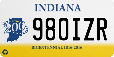 IN license plate 980IZR