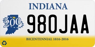 IN license plate 980JAA