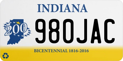 IN license plate 980JAC