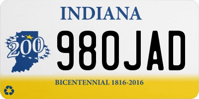 IN license plate 980JAD