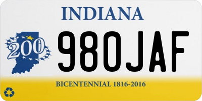 IN license plate 980JAF
