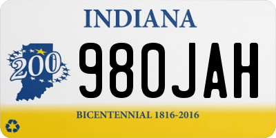 IN license plate 980JAH