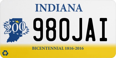 IN license plate 980JAI
