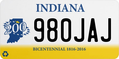IN license plate 980JAJ