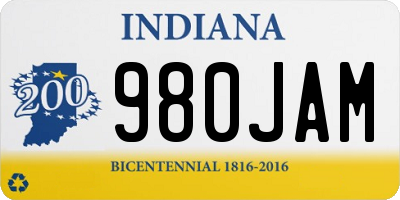 IN license plate 980JAM