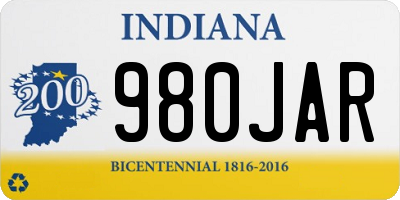 IN license plate 980JAR