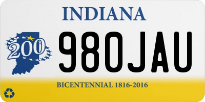 IN license plate 980JAU