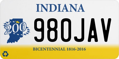 IN license plate 980JAV