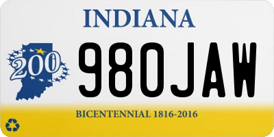 IN license plate 980JAW